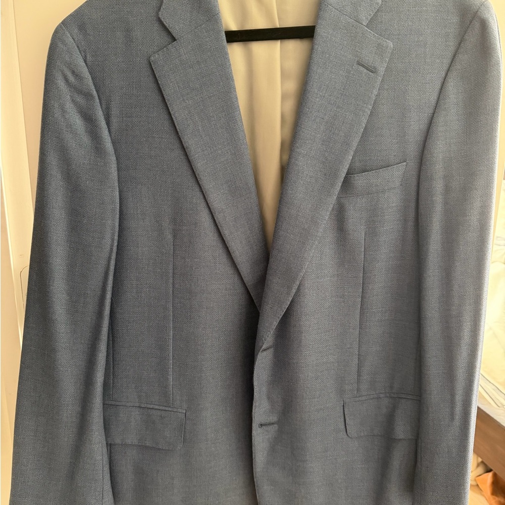 Medium/Light Blue Men's Blazer - Classic Single-Breasted Suit Jacket